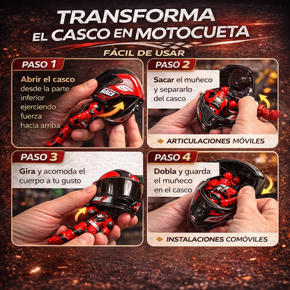Mini Casco Moto Pro 2-en-1